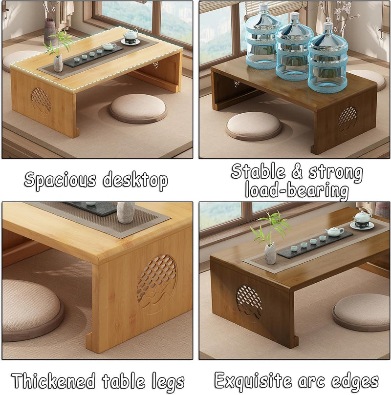 Bamboo Chinese Tea Floor Table Japanese Foldable Coffee