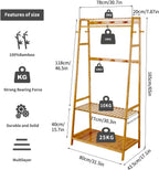 Bamboo Clothes Rail Rack: Free Standing Garment Rack