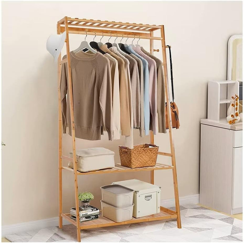 Bamboo Clothes Rail Rack: Free Standing Garment Rack