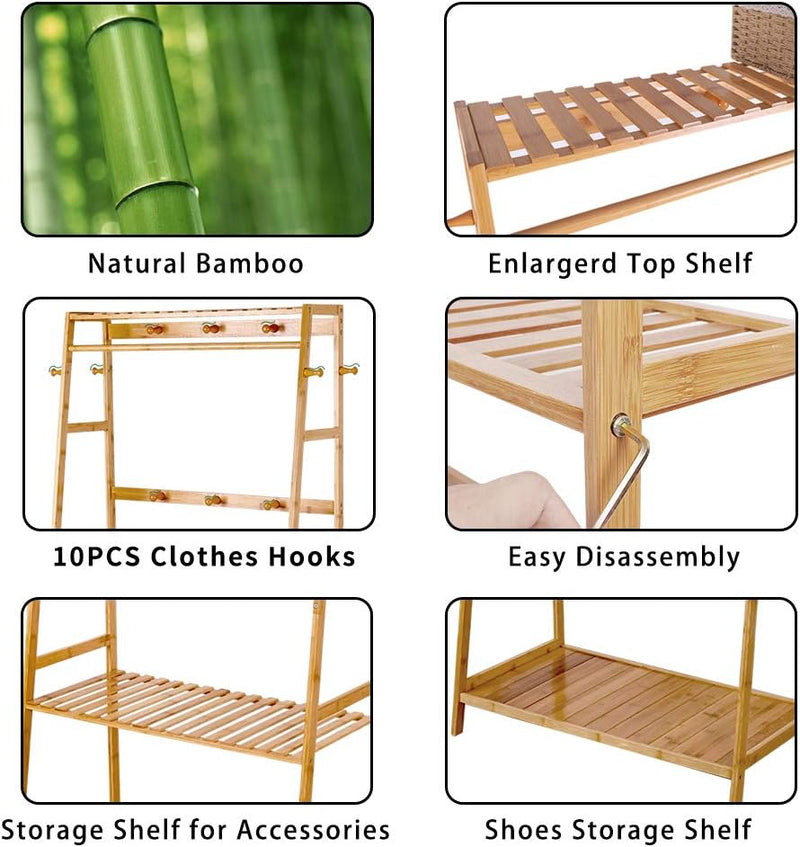 Bamboo Clothes Rail Rack: Free Standing Garment Rack