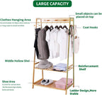 Bamboo Clothes Rail Rack: Free Standing Garment Rack