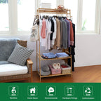 Bamboo Clothes Rail Rack: Free Standing Garment Rack