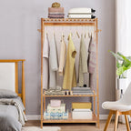 Bamboo Clothes Rail Rack: Free Standing Garment Rack