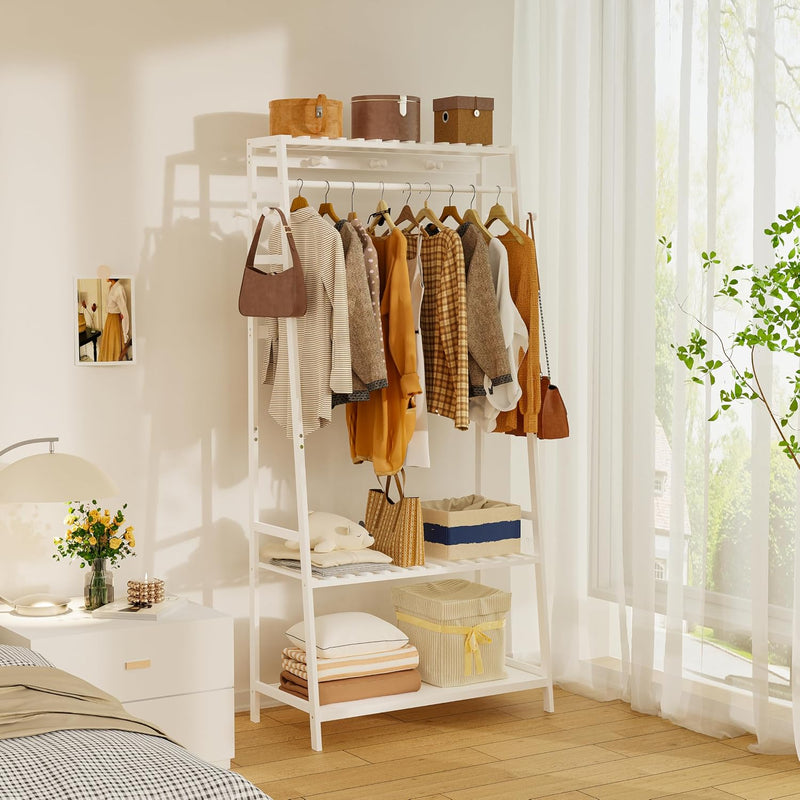 Bamboo Clothes Rail Rack: Free Standing Garment Rack