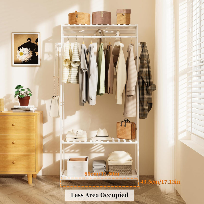 Bamboo Clothes Rail Rack: Free Standing Garment Rack