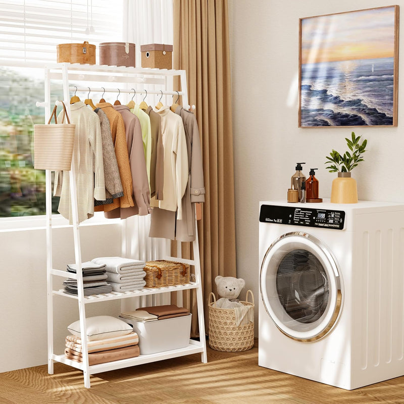Bamboo Clothes Rail Rack: Free Standing Garment Rack