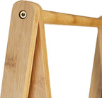 Bamboo Clothes Stand 2 Shelves Garment Rails