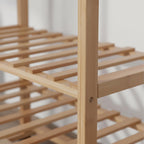 Bamboo Coat Rack with 4 Shelves 6 Hooks
