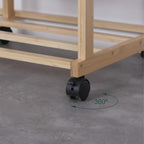 Bamboo Coat Rack with 4 Shelves 6 Hooks
