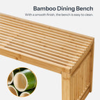 Bamboo Dining Bench Seat 2 Seater Kitchen Benches