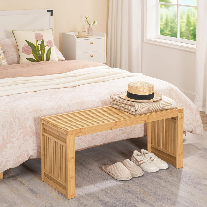 Bamboo Dining Bench Seat 2 Seater Kitchen Benches