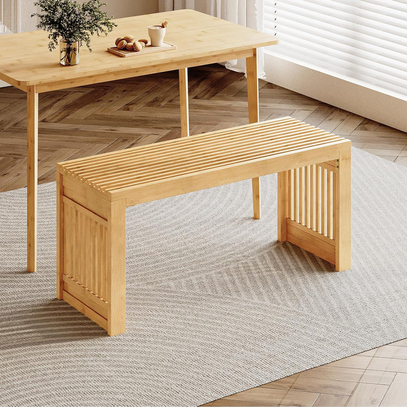 Bamboo Dining Bench Seat 2 Seater Kitchen Benches
