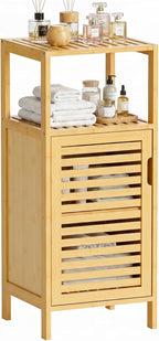 Bamboo Floor Cabinet Small Bathroom Standing 4 Tier
