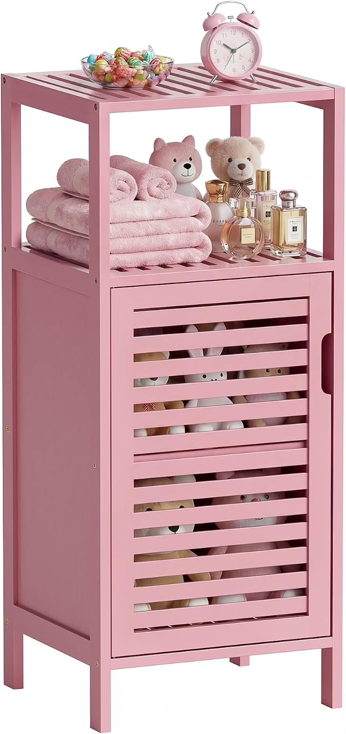 Bamboo Floor Cabinet Small Bathroom Standing 4 Tier