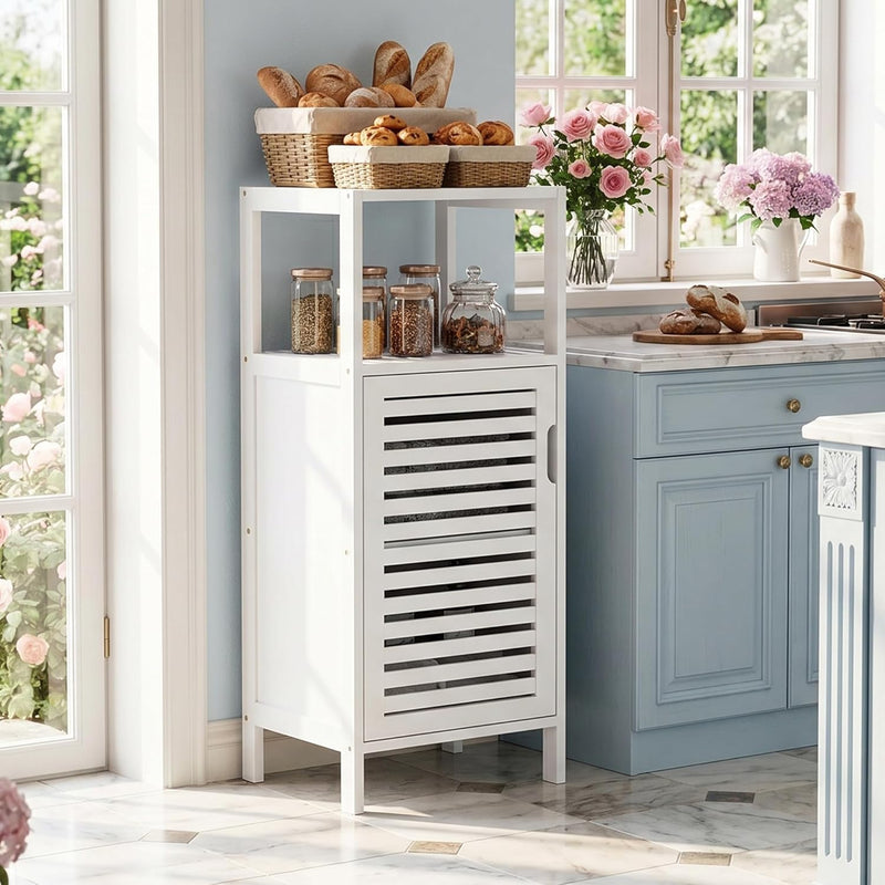 Bamboo Floor Cabinet Small Bathroom Standing 4 Tier