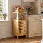 Bamboo Floor Cabinet Small Bathroom Standing 4 Tier