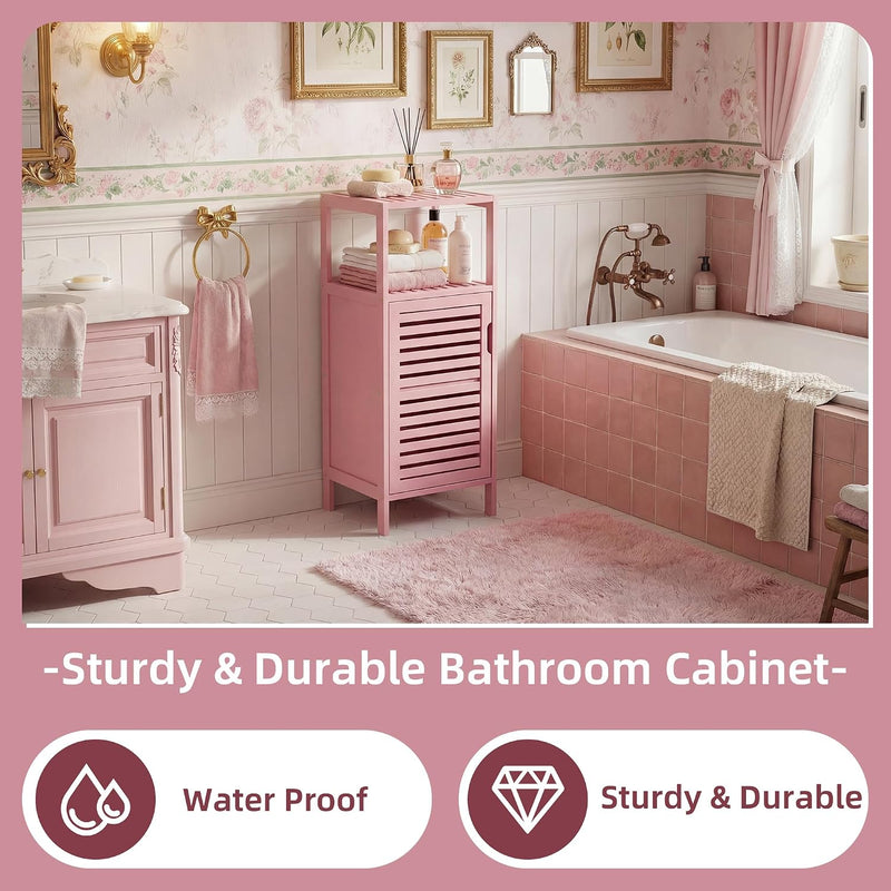 Bamboo Floor Cabinet Small Bathroom Standing 4 Tier