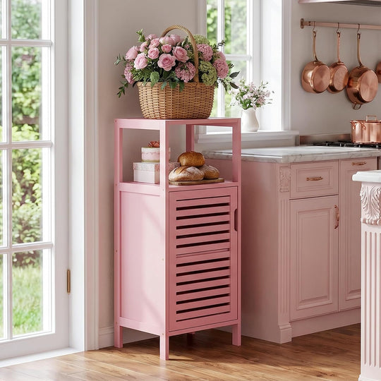 Bamboo Floor Cabinet Small Bathroom Standing 4 Tier