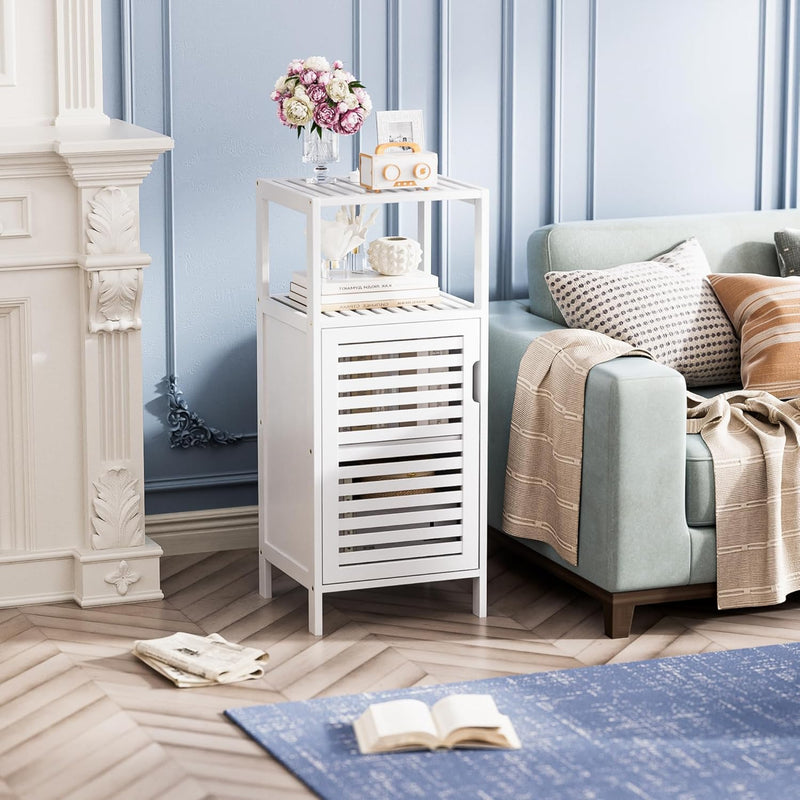Bamboo Floor Cabinet Small Bathroom Standing 4 Tier