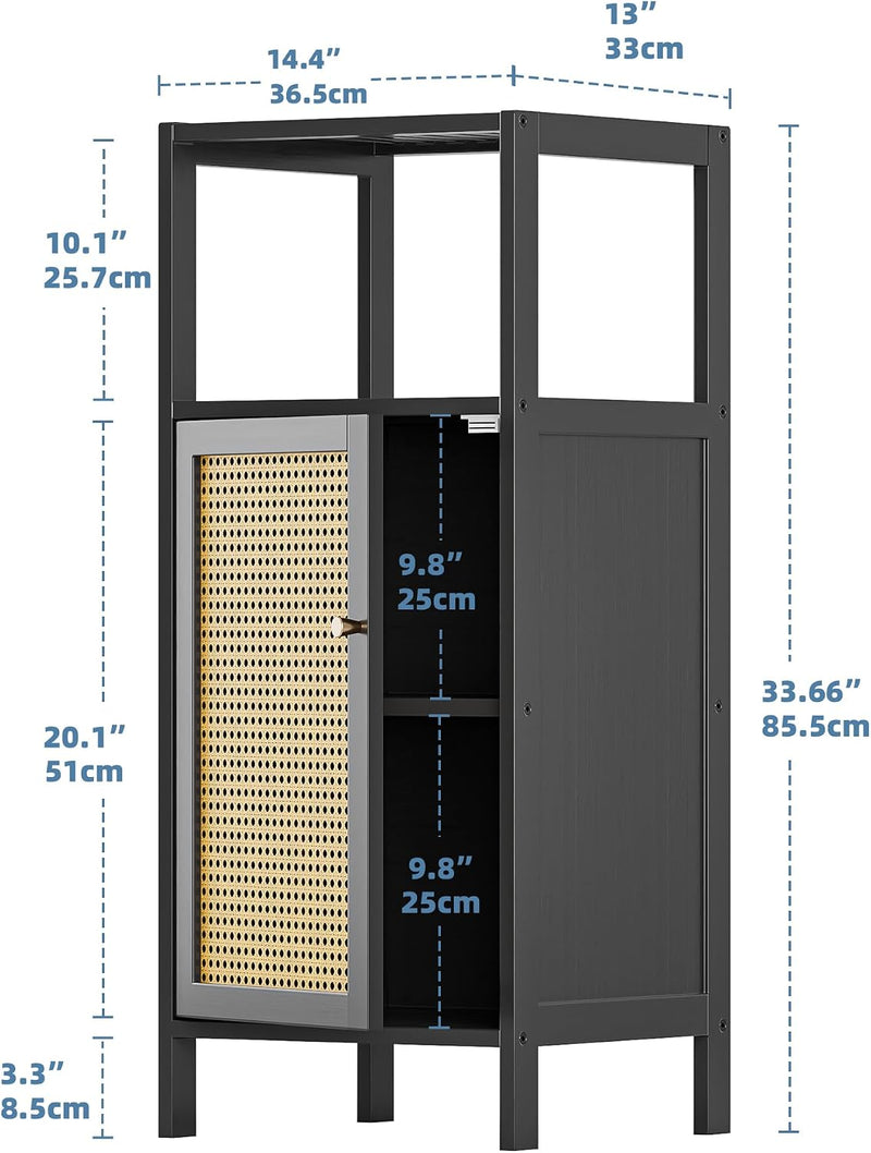 Bamboo Floor Cabinet Small Bathroom Storage with Single