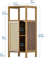 Bamboo Floor Cabinet Small Bathroom Storage with Single