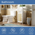 Bamboo Floor Cabinet Small Bathroom Storage with Single