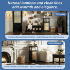 Bamboo Floor Cabinet Small Bathroom Storage with Single