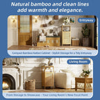 Bamboo Floor Cabinet Small Bathroom Storage with Single