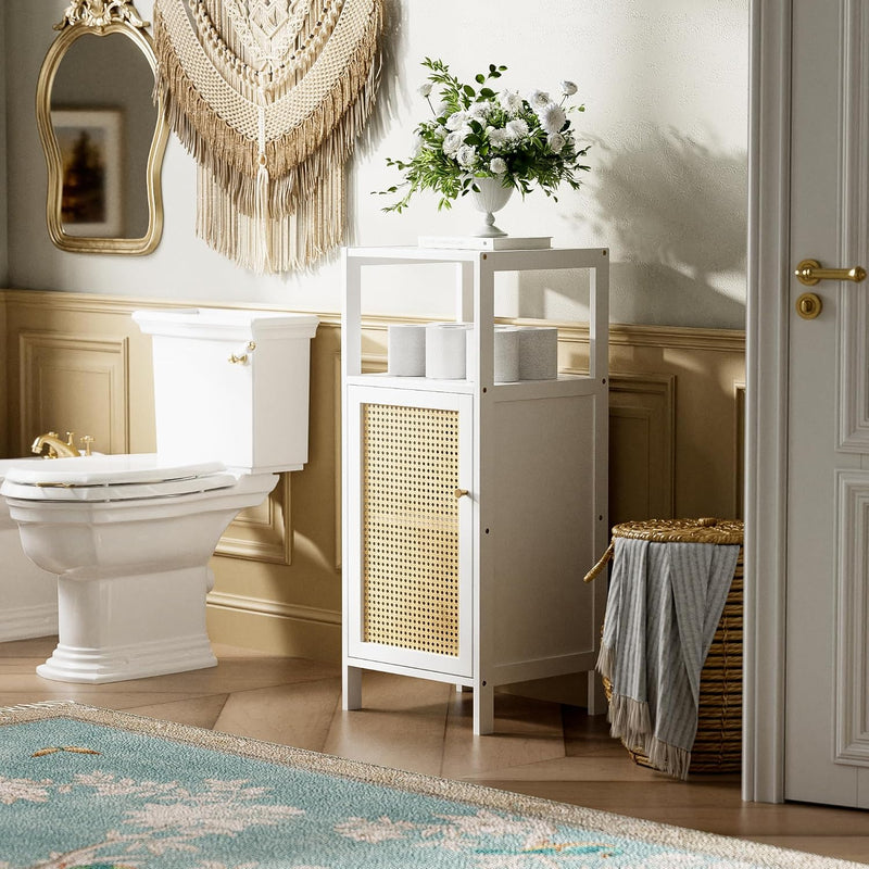 Bamboo Floor Cabinet Small Bathroom Storage with Single
