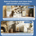Bamboo Floor Cabinet Small Bathroom Storage with Single