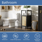 Bamboo Floor Cabinet Small Bathroom Storage with Single