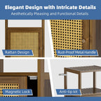 Bamboo Floor Cabinet Small Bathroom Storage with Single