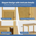 Bamboo Floor Cabinet Small Bathroom Storage with Single
