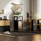 Bamboo Floor Cabinet Small Bathroom Storage with Single