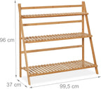 Bamboo Flower Rack Indoors Plant Stand with 3