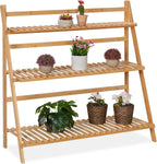 Bamboo Flower Rack Indoors Plant Stand with 3