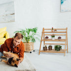 Bamboo Flower Rack Indoors Plant Stand with 3