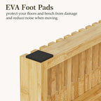 Bamboo Hallway Bench with Shelf Wooden Dining