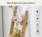Bamboo Ladder Shelf 5-Tier Storage Rack Bookshelf Free