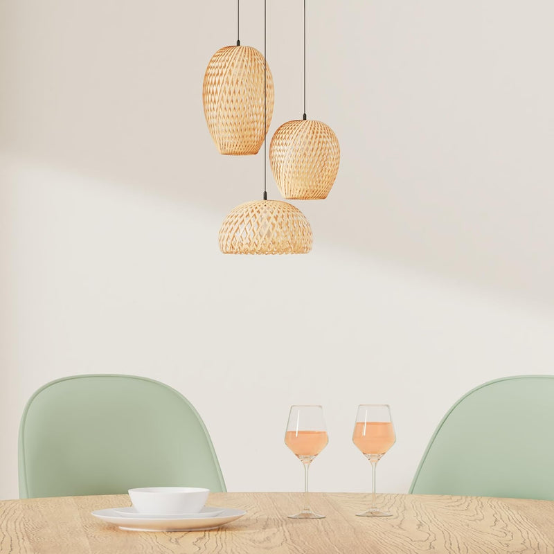 Bamboo Lantern Pendant Lamp Retro Japanese Style E27