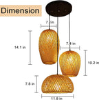 Bamboo Lantern Pendant Lamp Retro Japanese Style E27