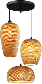 Bamboo Lantern Pendant Lamp Retro Japanese Style E27