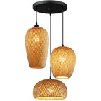 Bamboo Lantern Pendant Lamp Retro Japanese Style E27