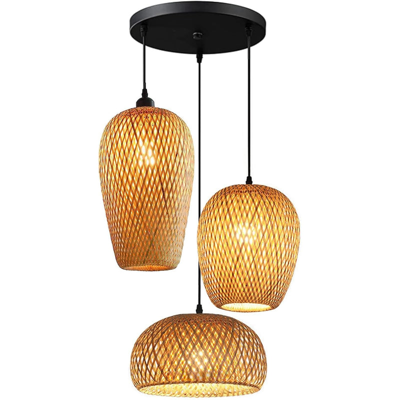 Bamboo Lantern Pendant Lamp Retro Japanese Style E27