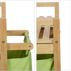 Bamboo Laundry Hamper Clothes Sorter with Shelf 2