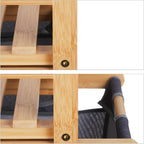Bamboo Laundry Hamper Clothes Sorter with Shelf 2