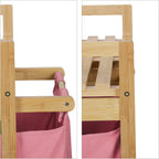 Bamboo Laundry Hamper Clothes Sorter with Shelf 2