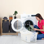 Bamboo Laundry Hamper Clothes Sorter with Shelf 2
