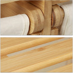 Bamboo Laundry Hamper Clothes Sorter with Shelf 2