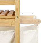 Bamboo Laundry Hamper Clothes Sorter with Shelf 2
